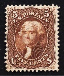 US Stamp #76 5c Brown Jefferson  MINT NO GUM SCV $550