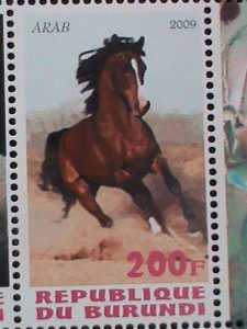 BURUNDI-2009 WORLD FAMOUS COLORFUL BEAUTIFUL LOVELY HORSES MNH SHEET -VF