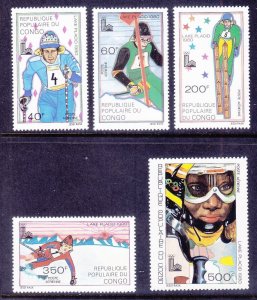 Congo PR C261-65 MNH 1979 13th Winter Olympics Lake Placid Set of 5