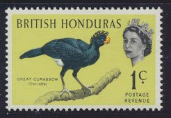 British Honduras SG 202 SC # 167 MLH  Birds Curassow  see scans