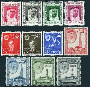 Qatar 26-36,hinged.Mi 26-36. Sheik Ahmad.Peregrine falcon,Dhow,Oil derrick,1961