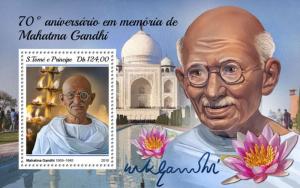 SAO TOME - 2018 - Mahatma Gandhi - Perf Souv HV Sheet - MNH