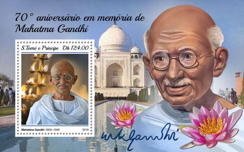 SAO TOME - 2018 - Mahatma Gandhi - Perf Souv HV Sheet - MNH