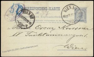 Austria Empire 10Kr Rohrpost Pneumatic Mail Postal Stationery Card G67611