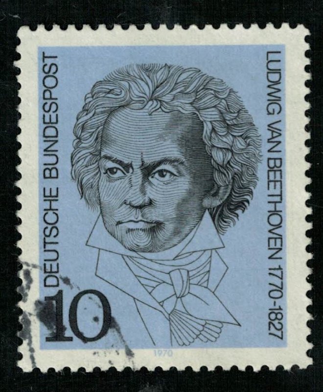 BETHOVEN, 10 Pf, Deutsche, MC #616/18, Germany, (T-6316)