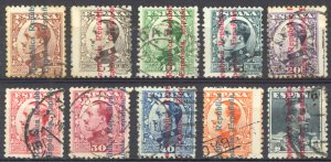 Spain Sc# 478-487 Used 1931 overprint King Alfonso XIII