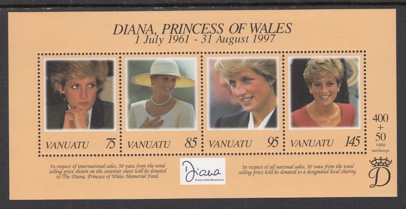 Vanuatu 719 Princess Diana Souvenir Sheet MNH VF