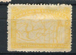 VENEZUELA; 1896 classic Map issue Mint hinged 25c value