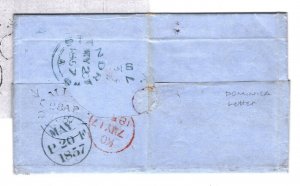 DOMINICA BWI Transatlantic Cover 1857 BLUE Handstruck Scots *2* St.Andrews ZA239