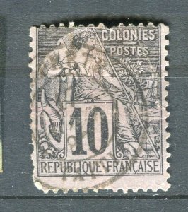 FRENCH COLONIES; 1880s General issue used 10c. value + Postmark, Tahiti