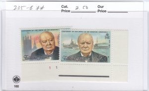 Falkland Islands 235-6 Churchill mnh