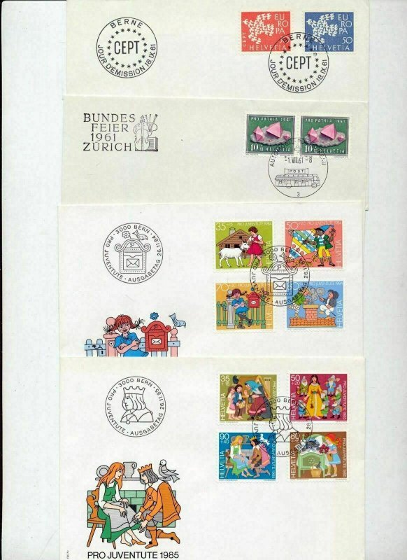 SWITZERLAND 1960s/90s FDC Covers Cards Incl.Charity Europa x 26(Tro176