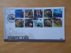 2010 Mammals Set of 10 on Illustrated First Day Cover Sidlesham, Chichester SHS