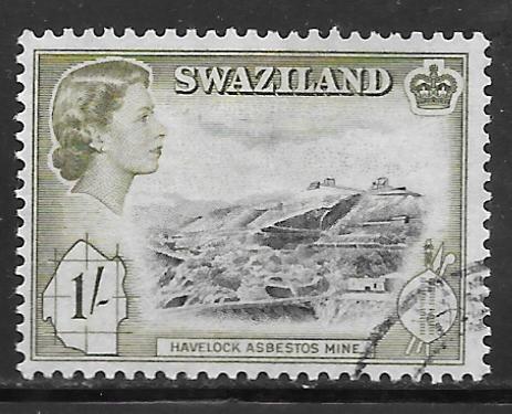 Swaziland 61: 1/- Asbestos Mine, used, VF