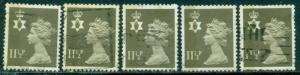 GREAT BRITAIN N. IRELAND SG-NI34, SCOTT # NIMH-16, USED, 5 STAMPS, GREAT PRICE!