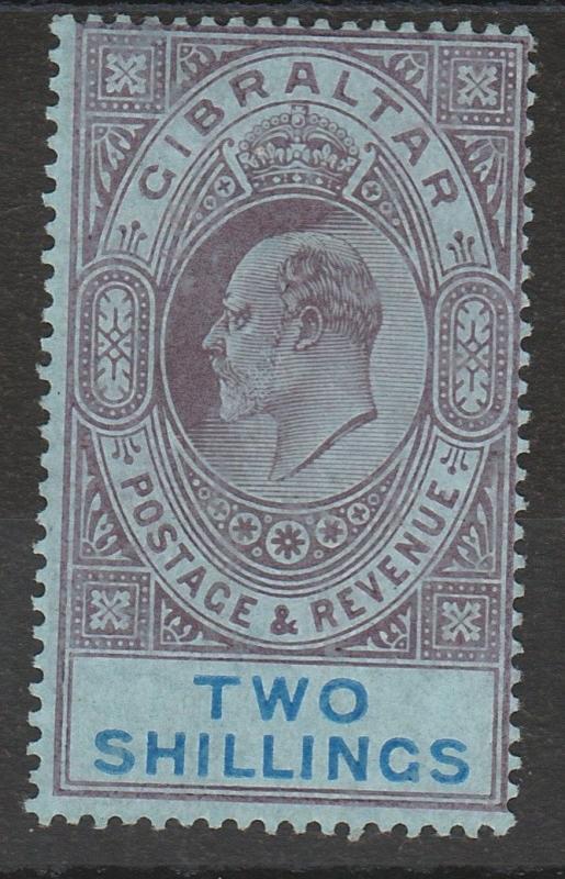 GIBRALTAR 1906 KEVII 2/- WMK MULTI CROWN CA 