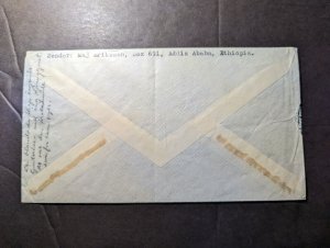 1947 Ethiopia Airmail Cover Addis Ababa to Stocksund Sweden