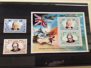 Sir Winston Churchill Grenada Grenadines mint never hinged stamps A13499