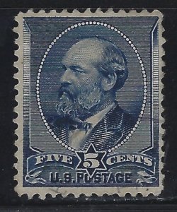 Scott # 216  Lot E312  5c James Garfield  indigo  Used