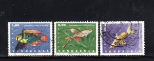 VENEZUELA #C933-C935  1966  FISH    F-VF USED