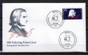 Germany, Scott cat. 1464. Composer Franz Liszt issue. First day cover. ^