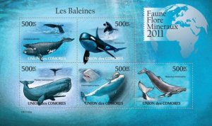 Comoro Islands 2011 WHALES Sheet Perforated Mint (NH)