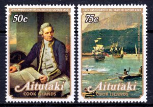 Aitutaki 1979 Captain Cook Complete Mint MNH Set SC 171-172