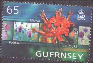 Guernsey #832-837, Complete Set(5), 2004, Europa, Flowers, Lighthouses, NH