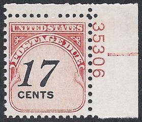 J104,MNH plate # 35306