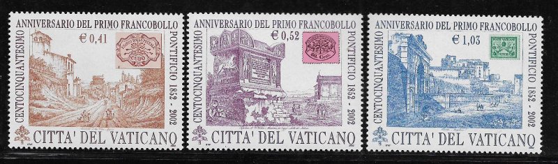 VATICAN CITY, 1221-1223, MNH, SET OF 3,