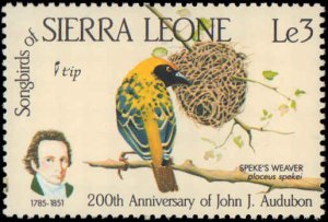 Sierre Leone #671-674, Complete Set(4), 1985, Birds, Never Hinged