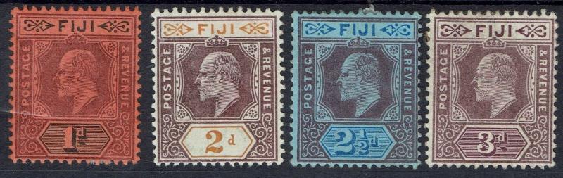 FIJI 1903 KEVII 1D- 3D WMK CROWN CA