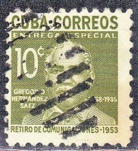 CUBA  SC#  E19  USED  STAMP  SAEZ  1954  SEE SCAN