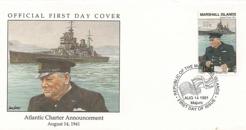 Marshall Islands-Atlantic Charter Acnnoucncement Fdc(B)