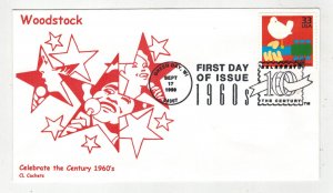 1960s CELEBRATE THE CENTURY WOODSTOCK MUSIC FESTIVAL FDC CACHET BY LAZAROFF