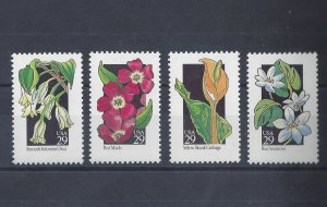 USA 1992 29c MNH lot WILDFLOWER Issue Plants Flora SC#2691-4 YT#2093-6 Mi#2296-9
