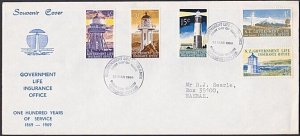 NEW ZEALAND GOVT LIFE DEPT 1969 Lighthouses definitives FDC................A2902