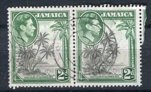 JAMAICA; 1938-40s early GVI issue fine used Pictorial Pair, 2d. value