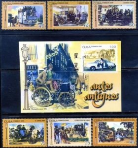 Cuba stamps year 2008 Old-timers / Old Cars set MNH