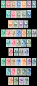 VENEZUELA 1951-54 Coat of Arms - complete issue - Sc# 464-631, C338-553 mint MLH