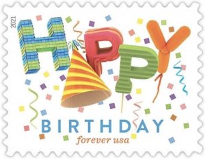 USPS 2021 Happy Birthday Forever First Class Postage Stamps,Celebration.