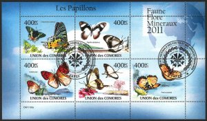 Comoros 2011 Butterflies Sheet Used / CTO