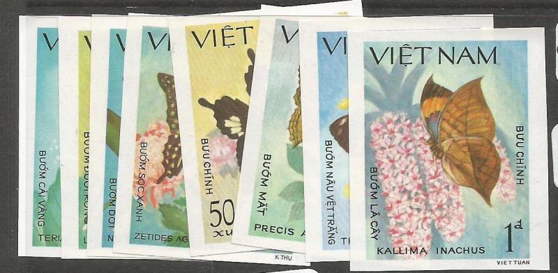 Vietnam Butterflies Set of 8 Imperf MNH (7cme)