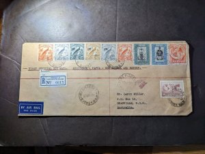 1938 Registered Papua Airmail First Flight Cover FFC Sydney to Granville NSW