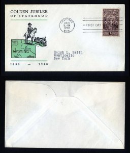 # 897 First Day Cover addressed with Linprint cachet dated 7-10-1940