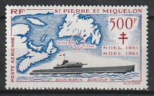 1962 St. Pierre and Miquelon - Sc C25 - MNH VF - 1 single - Surcouf