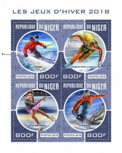 HERRICKSTAMP NEW ISSUES NIGER Winter Games 2018 Sheetlet