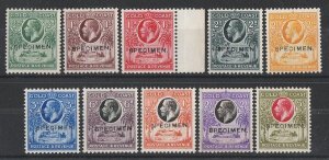 GOLD COAST 1928 KGV set ½d to 5/- SPECIMEN MNH **