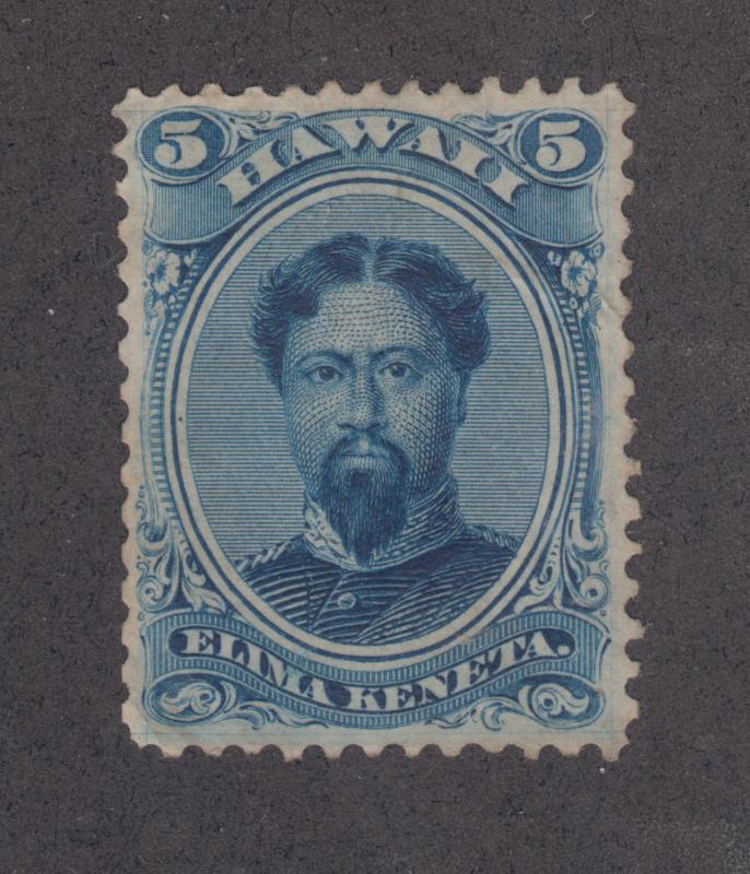 Hawaii Sc 32 MNG. 1866 5c blue almost VF