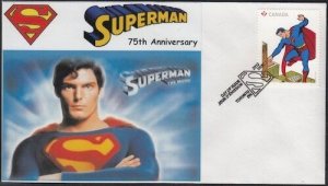 CANADA Sc #2679/83 SUPERMAN 75th ANN FIRST DAY COVER #26